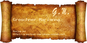 Greschner Marianna névjegykártya